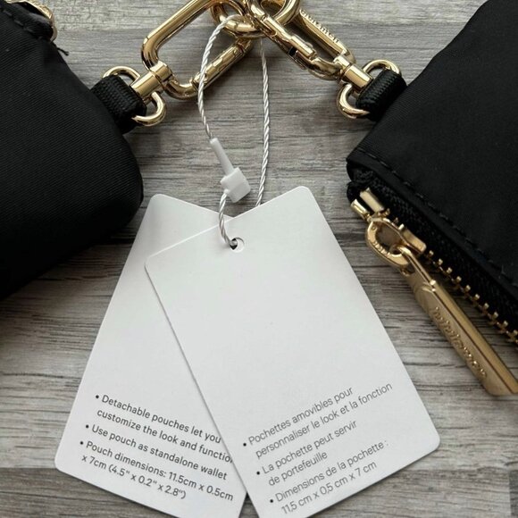 Lululemon Athletica Dual Pouch Wristlet Keychain Wallet Gold and Black - Picture 3 of 4